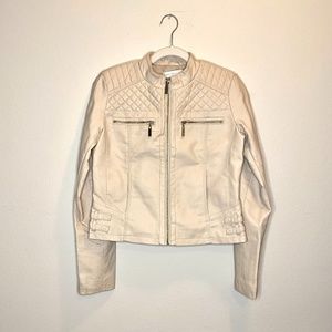 Cream / Tan Leather Jacket (Vegan)
